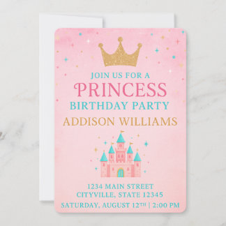 Convites Whimsical Fairytale Princess Castle Birthday