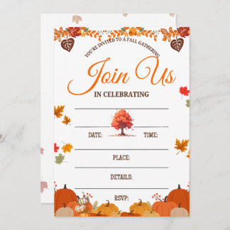 Convites Whimsical Fall Gathering Invitation