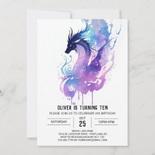 Convites Whimsical Fierce Dragon Aniversário