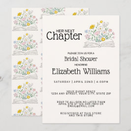 Convites Whimsical Floral Her Next Chapter Bridal Shower 