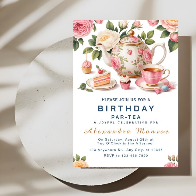 Convites Whimsical Floral Tea Party Celebration (Criador carregado)
