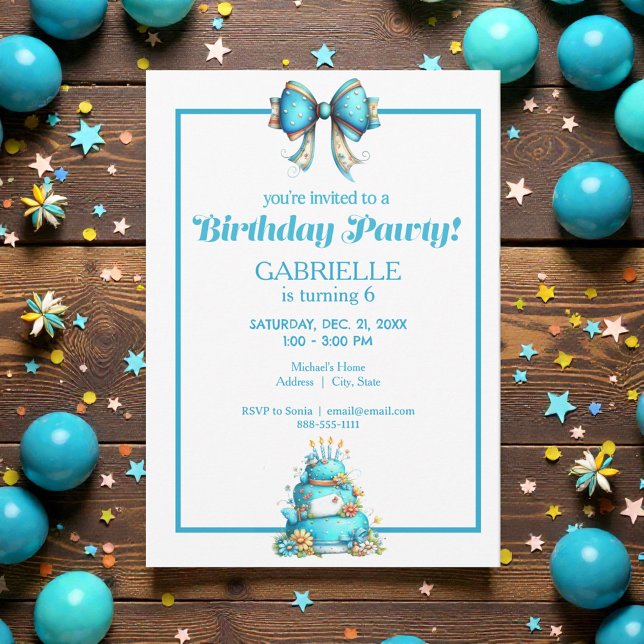 Convites Whimsical Fun Teal Birthday  (Criador carregado)