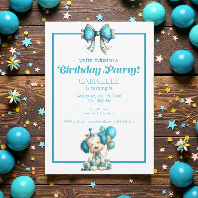 Convites Whimsical Fun Teal Birthday  (Criador carregado)
