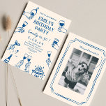 Convites Whimsical Funky Quirky Desenho 30. º Aniversário<br><div class="desc">Quirky Hand Drawn Funky Cheers 30º Aniversário</div>
