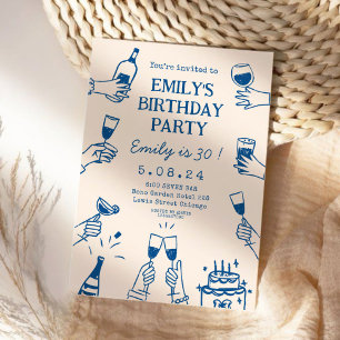 Convites Whimsical Funky Quirky Draky Birthday