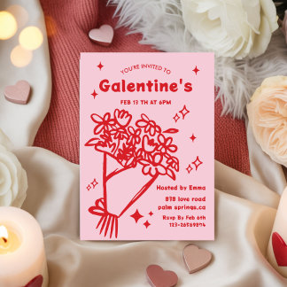 Convites Whimsical Galentines Valentines girls  Party