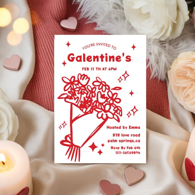 Convites Whimsical Galentines Valentines girls  Party (Criador carregado)