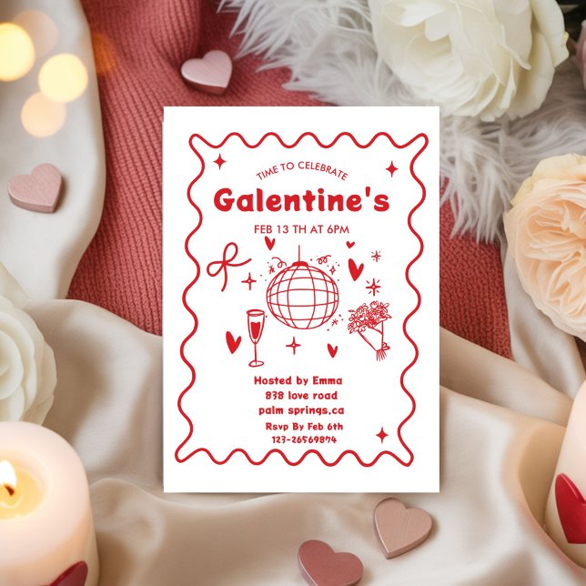Convites Whimsical Galentines Valentines girls  Party (Criador carregado)