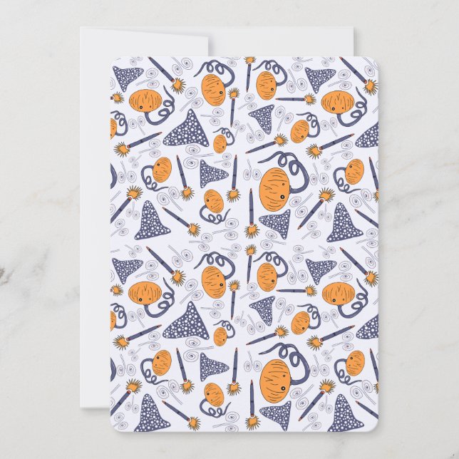 Convites Whimsical Halloween Greeting Card – Magical Doodle (Frente)
