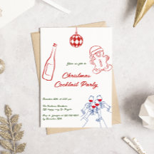 Whimsical Hand Draked Christmas Cocktail Party