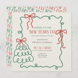 Convites Whimsical Hand Drawn Champagne New Years Eve Party