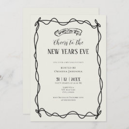 Convites Whimsical Hand Drawn Coquette New Years Eve Party