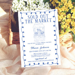 Convites Whimsical Hand Drawn Flower Market Bridal Shower