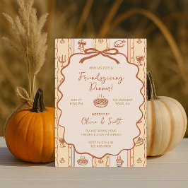 Convites Whimsical Hand Drawn Friendsgiving Potluck Dinner