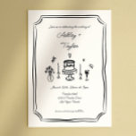 Convites Whimsical Hand Drawn Quirky Wedding<br><div class="desc">Whimsical Hand Drawn Quirky Wedsing Convite</div>