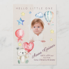 Convites Whimsical Hello Little One Announcement