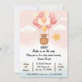 Convites Whimsical Hot Air Balloon Baby Shower Invitation |