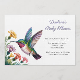 Convites Whimsical Hummingbird Floral Baby Shower