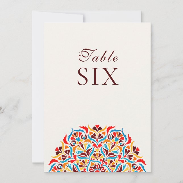 Convites Whimsical Ivory Floral Border Wedding Table Number (Frente)