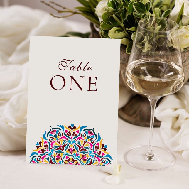 Convites Whimsical Ivory Floral Border Wedding Table Number (Criador carregado)