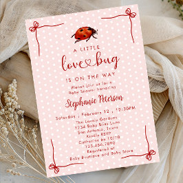 Convites Whimsical Ladybug Little Love Bug Girl Baby Shower