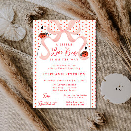 Convites Whimsical Little Love Bug Ladybug Girl Baby Shower