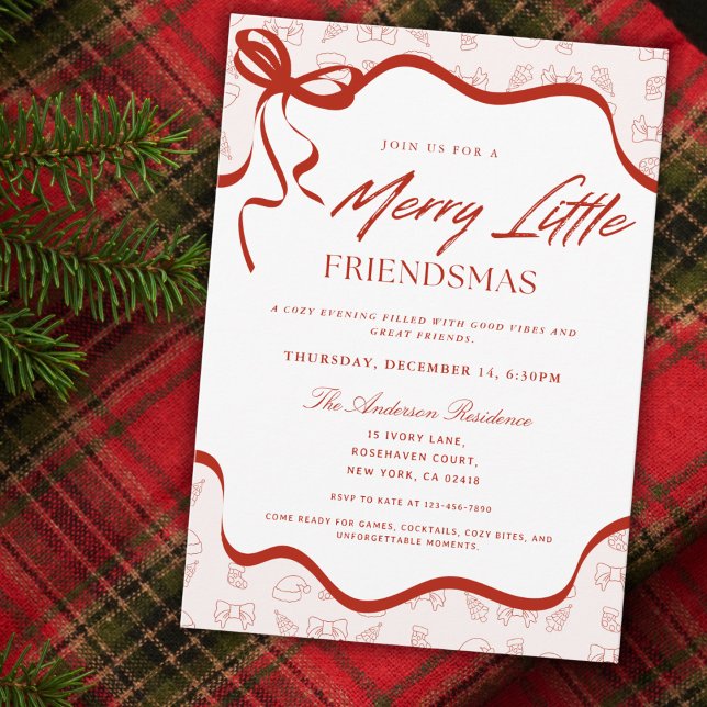 Convites Whimsical Merry Little Friendsmas Christmas Party (Criador carregado)