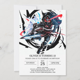 Convites Whimsical Ninja Surprise Birthday