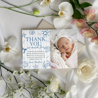 Convites Whimsical Ocean Photo Thank You Card