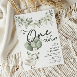 Convites Whimsical One Silly Goose 1st Birthday