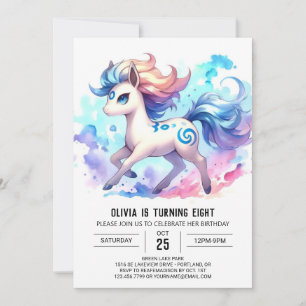 Convites Whimsical Online Horse Aniversário
