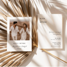Convites Whimsical Photo Wedding Invite Modern Minimalist