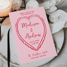 Whimsical Pink and Red Heart Wedding