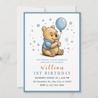 Convites Whimsical Pooh & Friends Birthday
