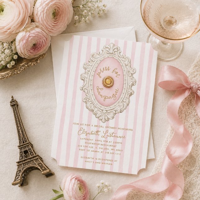 Convites Whimsical Press para Chá de Noiva com Champanhe (Whimsical Press for Champagne Bridal Shower Invitation)