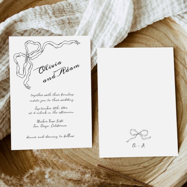 Convites Whimsical Quirky Arco Handwrite Elegant Wedding (Criador carregado)