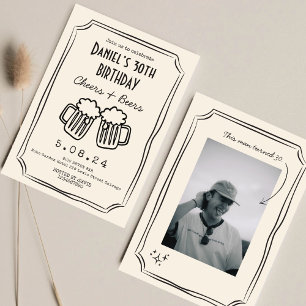 Convites Whimsical Quirky Funky Cheers 30. º Aniversário