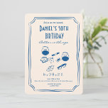 Convites Whimsical Quirky Funky Handwrite 50th Birthday<br><div class="desc">Charuto de Uísque Desenhado à Mão - 50º Aniversário</div>