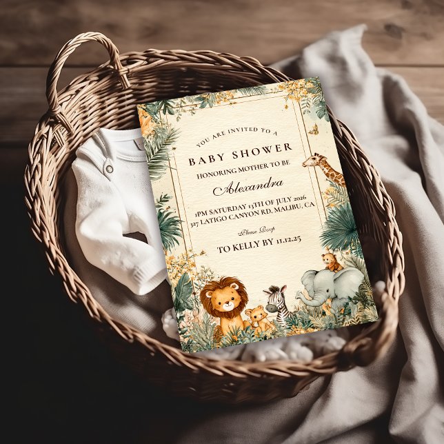 Convites Whimsical Safari Welcome Baby Shower (Criador carregado)