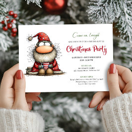 Convites Whimsical Santa Hand Drawn Holiday Party Invite