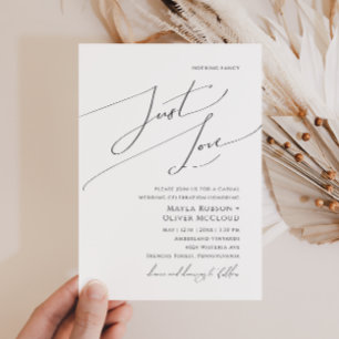 Convites Whimsical Script Nothing Fancy Just Love Wedding