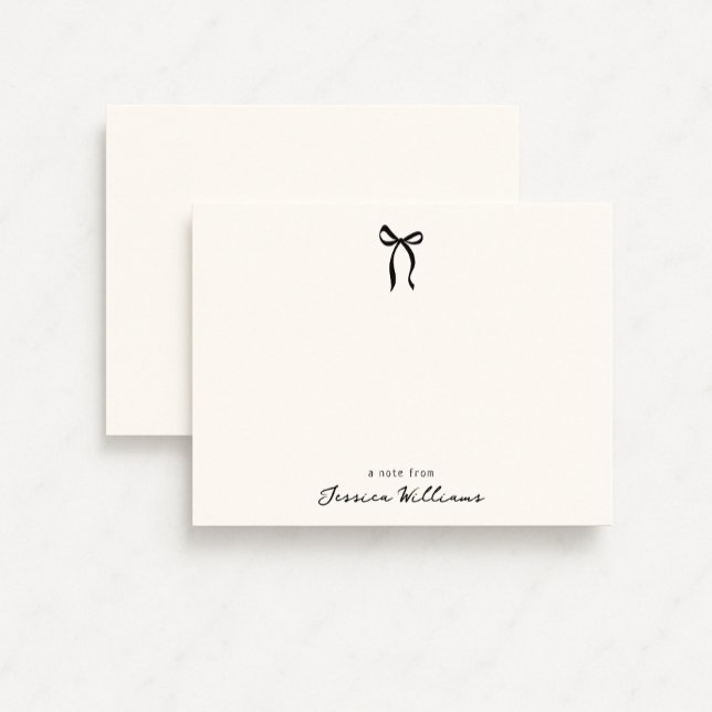 Convites Whimsical simple bow, a note from flat card (Criador carregado)