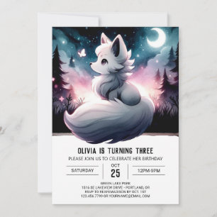 Convites Whimsical Simple Wolf Birthday