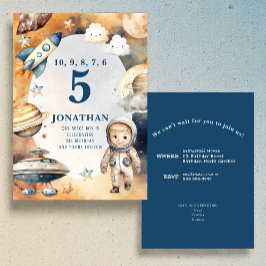 Convites Whimsical Space Personalized Birthday Invitation