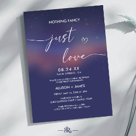 Convites Whimsical Starry Night Script Modern Wedding