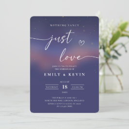 Convites Whimsical Starry Night Script Modern Wedding 