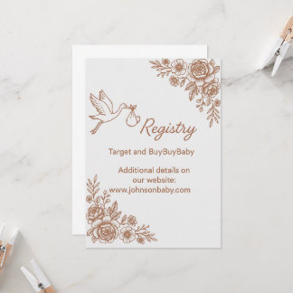 Convites Whimsical Storey & Floral Rustic Registry