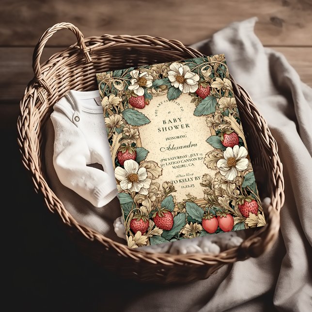Convites Whimsical Strawberry Forest Baby Shower (Criador carregado)