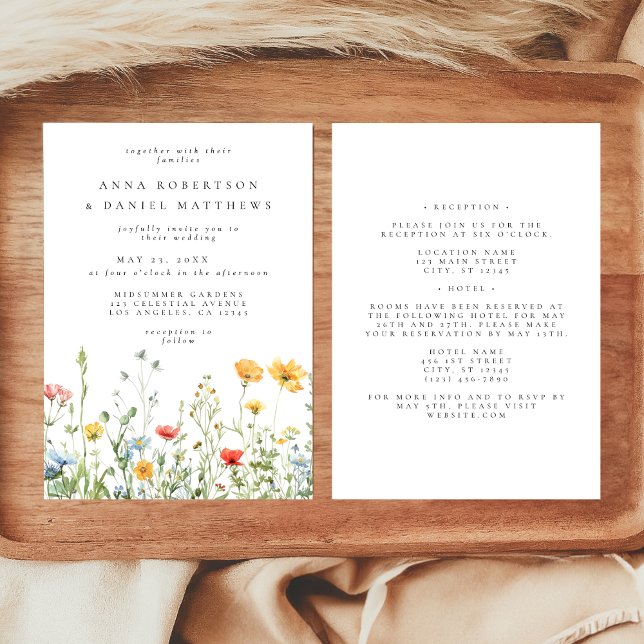 Convites Whimsical Summer Wildflower All in One Weding (Criador carregado)