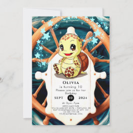 Convites Whimsical under Sea Turtle Birthday